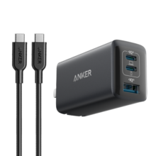 ANKER 安克多口快充头65W氮化镓充电器PD快充iPhone15/16ProMax华为mate60ProMackBook平板笔记本电脑 1.5米苹果15&平板&安卓套装黑