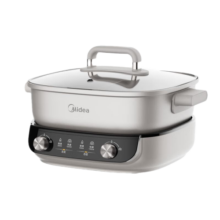 美的（Midea）电火锅电煮锅多功能锅鸳鸯锅6.5L速沸电炒锅控温分体式家用不粘电热锅涮肉火锅专用锅 【6分钟速沸】HGS303015