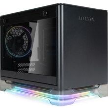 INWIN迎广A1 Lite 黑色 ITX电脑机箱迷你桌面型（支持ITX主板 120水冷 可适配显卡 配ARGB风扇及灯带）