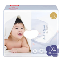 好奇（Huggies）奢透呼吸 婴儿尿不湿干爽超薄透气柔软 XL 1包 34片 【12-17kg】拉拉裤