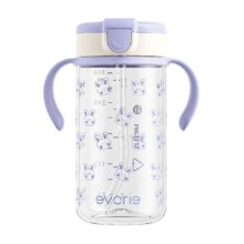 evorie爱得利宝宝吸管杯婴儿童学饮杯1岁以上耐摔卡通喝水杯
