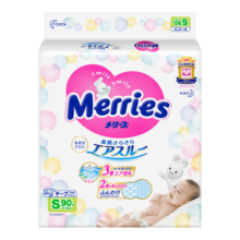 花王（Merries）妙而舒进口婴儿纸尿裤尿不湿 新生儿 S码82片（4-8kg）