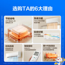 科龙空调静省电QS大1.5匹/1匹以旧换新国家补贴20%新一级能效变频家用冷暖AI高效省电复古卧室空调挂机 大1匹 一级能效 26QS【咨询客服享政府补贴价】