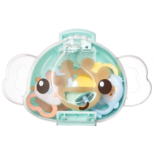 澳贝（auby）婴幼儿童玩具新生儿用品0-6个月安抚防吃手摇铃硅胶牙胶6件收纳盒