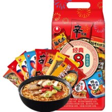 88VIP、农心混合装辣白菜8连包口味方便面