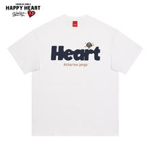查尔斯桃心 CHARLES JANG'S HAPPY HEART 2025年夏季情侣纯棉短袖字母印花无性别短袖t恤男半袖