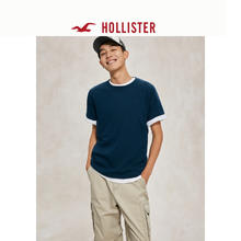HOLLISTER 霍利斯特 24夏季 小海鸥情侣黑色短袖T恤 男装女装 深蓝色 M KI324-4042