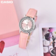 卡西欧（CASIO）全国联保手表女时尚休闲商务简约钢带皮带树脂带石英腕表女神礼物 LTP-1391L-4A(盘边闪烁/皮带款)