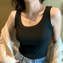 棉锦印象260g螺纹吊带工字背心纯色打底