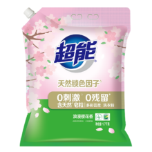 plus会员：超能 多彩芸柔洗衣粉 浪漫樱花香 3.4斤 含天然皂粒 低泡易漂