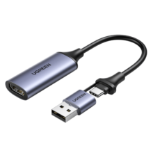 绿联HDMI视频采集卡4K高清输入 适用VR索尼相机Switch/PS5电脑手机平板游戏抖音直播录制 转USB/Type-C