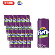 芬达（Fanta） 荷兰进口经典黑加仑口味摩登罐330ml*24罐