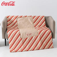 可口可乐 Coca-Cola 抱枕被二合一 车用办公室两用 折叠40x40cm 展开100x150cm 荣耀红白