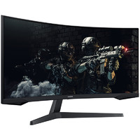 三星 SAMSUNG C34G55TWWC 34英寸 VA 曲面 FreeSync 显示器（3440×1440、165Hz、HDR10）