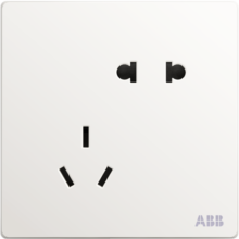 ABB开关插座面板 10A错位斜五孔插座 轩致系列 白色