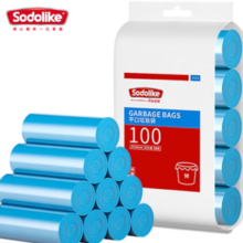Sodolike 尚岛宜家 平口垃圾袋 中号加厚 100只（45*50cm） 蓝色