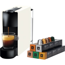 Nespresso奈斯派索 胶囊咖啡机及胶囊咖啡套装 Essenza mini意式全自动家用办公nes咖啡机 C30白色及意式浓烈5条装