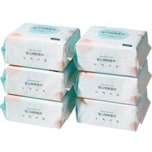 十月结晶婴儿纯棉柔巾S码新生宝宝干湿两用一次性洗脸巾100抽*6包