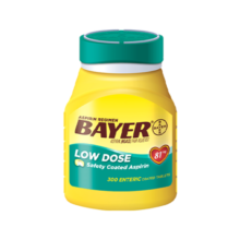 拜耳bayer阿司匹林肠溶片缓解轻度周身疼痛 原装进口药片81mg 300粒