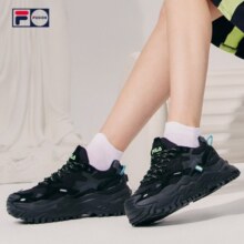 FILA FUSION斐乐女鞋经典硬糖鞋厚底鞋时尚运动休闲鞋 【黑色-BK】 硬糖鞋1代 37.5
