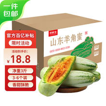 京鲜生 甘肃大漠斗牛蜜瓜 2粒 净重8-9斤 礼盒装 生鲜水果 源头直发