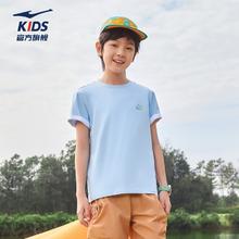 鸿星尔克童装儿童t恤夏季舒适上衣男女圆领