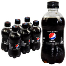 百事可乐 碳酸饮料 6瓶*300mL 无糖