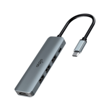 爱国者（aigo）Type-C扩展坞USB分线器HDMI转接头 HUB集线器 笔记本转接器 PD100W快充 USB拓展坞T05-H1(金属)