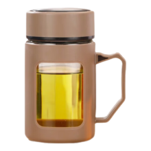 把手玻璃杯 咖啡色 500ml