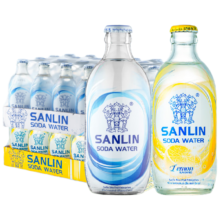 三麟苏打水无糖原味335ml*24瓶+柠檬味335ml*24瓶 苏打汽水气泡水