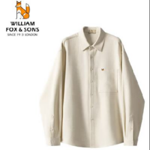 20点：William fox&sons 新复古回潮男装立体提花长袖衬衫 米白色