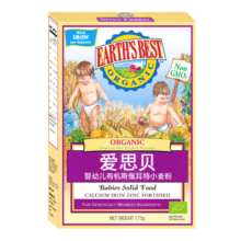 爱思贝（EARTH'S BEST）婴幼儿高铁有机米粉 小麦粉175g 米糊低敏无麸质宝宝辅食6个月
