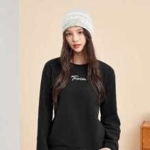 乔丹  QIAODAN春季女式运动卫衣超暖绒圆领套头针织上衣