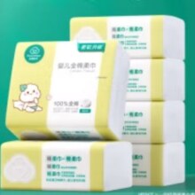 PLUS会员：全棉时代 婴儿棉柔巾一次性洗脸巾干湿两用纯棉20×12cm 80抽 6包*2件
