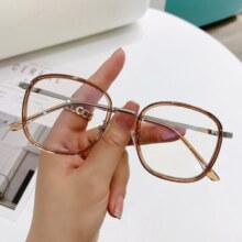 Erilles显瘦圆脸不规则圆框超轻男女同款多边形眼镜框复古日系网红眼镜框 豹纹款 161非球面镜片