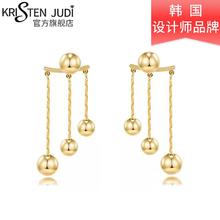 KRISTEN JUDI plus会员：KRISTEN JUDI 金色流苏豆子耳环
