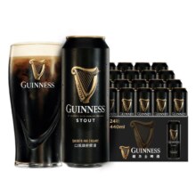 20点：Guinness 健力士 司陶特 世涛黑啤 440ml*24罐 整箱装