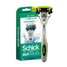舒适（Schick）水次元5系列手动剃须刀【1刀架1刀头】男士剃须刮胡刀 痘肌/敏感肌适用