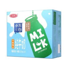 88VIP：三元 小方白脱脂纯牛奶200ml*24盒
