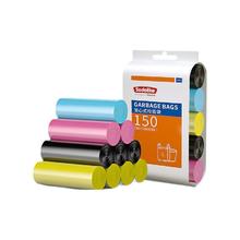 尚岛宜家 背心手提式彩色垃圾袋150只装 中大号50*65cm*5卷 加厚多色分类