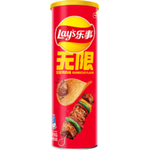 乐事（Lay's）无限薯片 滋香烤肉味 104g 罐装