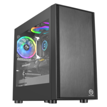 Thermaltake（Tt）启航者F1 黑色 Mini小机箱水冷电脑主机（支持MATX主板/支持背线/侧透/钢板0.6mm/U3）
