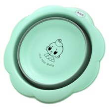 babyalan婴儿洗脸盆小宝宝脸盆pp新生儿童卡通可折叠脸盆可挂款