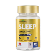 美国NaturesKey自然之钥褪黑素咀嚼片3mg/粒 60粒*瓶 含维生素B6闪睡眠失安瓶助眠