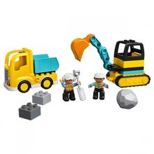 乐高 LEGO 积木 得宝10931 翻斗车和挖掘车套装2岁+