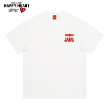 查尔斯桃心 CHARLES JANG'S HAPPY HEART 美式字母印花短袖T恤男夏季情侣纯棉宽松休闲打底上衣