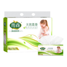 雨森（YUSEN）天然柔滑妇婴抽纸面巾纸 M码 4层 400张*6包 整提