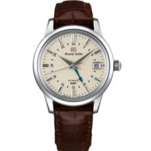 冠蓝狮（Grand Seiko）  冠蓝狮gs机械复古奶油面系列鳄鱼皮表带正装大三针男表 现货SBGM221G36300元