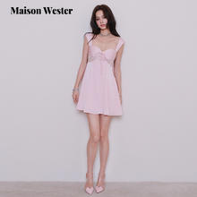 Maison Wester 夏季新款蕾丝拼接连衣裙 M25SD674