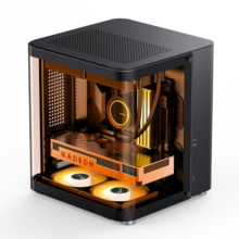 乔思伯(JONSBO) TK-1黑色双曲面海景房MATX机箱(铝合金外壳/240冷排/ATX电源/Type-c Gen2 10Gbps+)